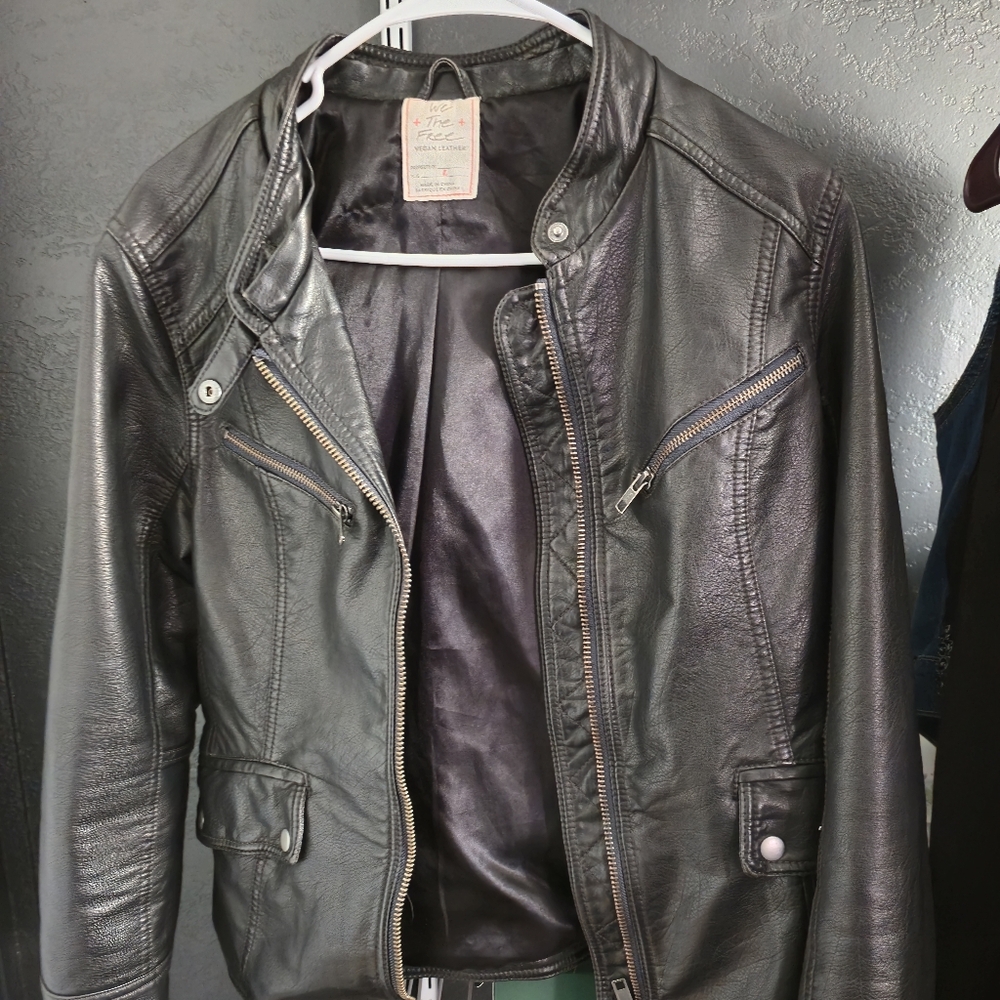 Free people faux leather jacket